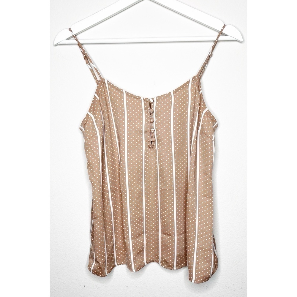 L'Academie The Button Cami Blouse Stripe Polka Dot